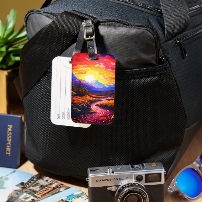 Ai Sunset Luggage Tag (Front & Back)