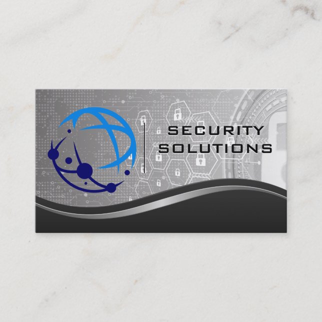 AI Tech Logo | Tech Cyber Security Business Card (Front)