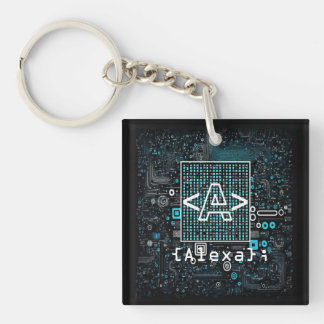 Ai - Technology - Coding Monogram - Letter A Key Ring