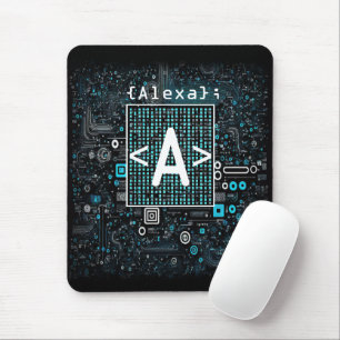 Ai - Technology - Coding Monogram - Letter A Mouse Pad
