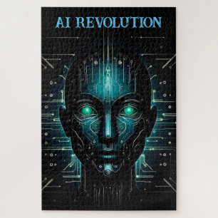 AI technology software robotics modern green  Jigsaw Puzzle