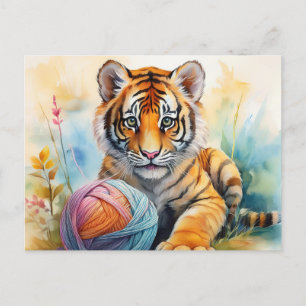 AI Tiger ball Postcard