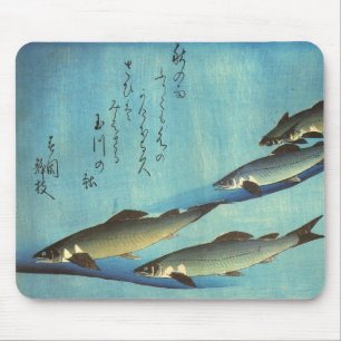 Ai (Trout) - Hiroshige's Colour Japanese Fish Prin Mouse Pad