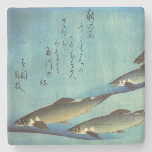Ai (Trout) - Hiroshige's Colour Japanese Fish Prin Stone Coaster