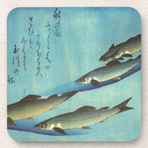 Ai (Trout) - Hiroshige's Japanese Fish Print Coaster