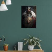 AI Viking Warrior Holding Shield