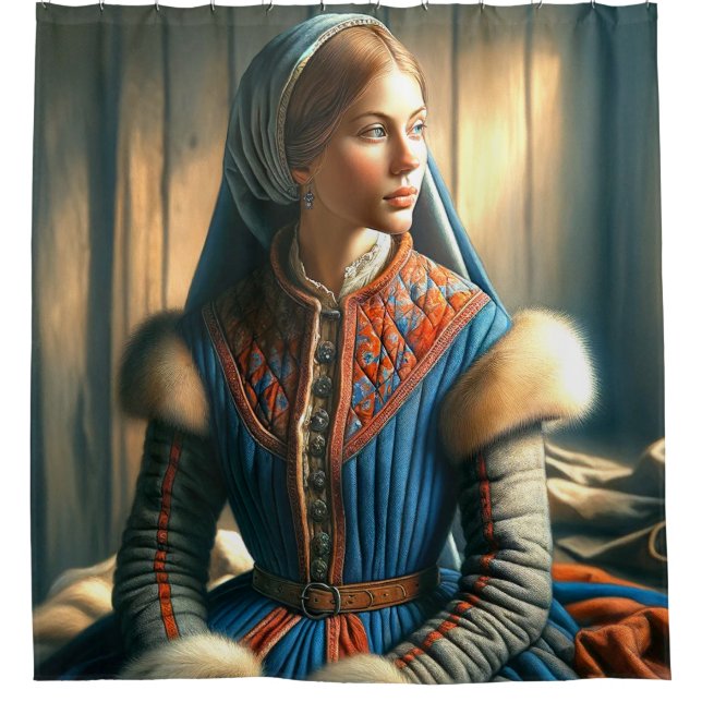 AI Woman Shower Curtain (Front)