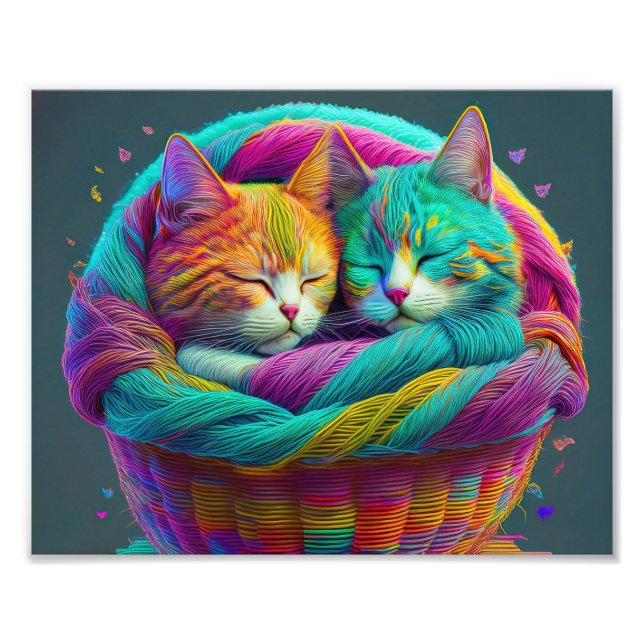 AI Yarn Cats Photo Print (Front)