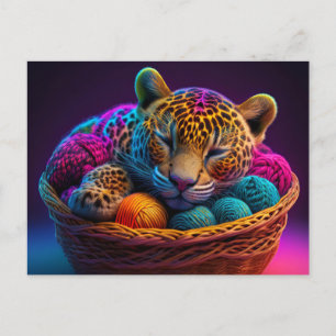 AI Yarn Jaguar Postcard