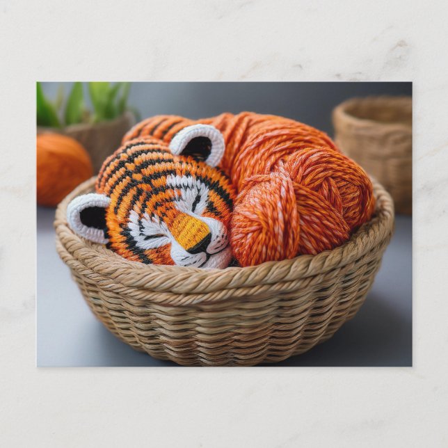 AI Yarn Tiger Postcard (Front)