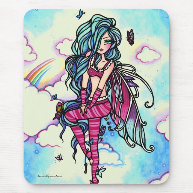 Aia Fairy Butterfly Sky Fairy Mouse Pad (Front)