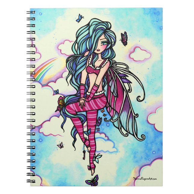 Aia Fairy Butterfly Sky Fairy Spiral Notebook (Front)
