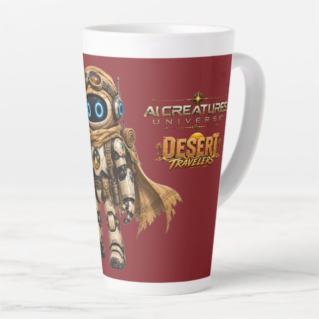 AIC Desert Travelers Robot Explorer Latte Mug (Right Angle)