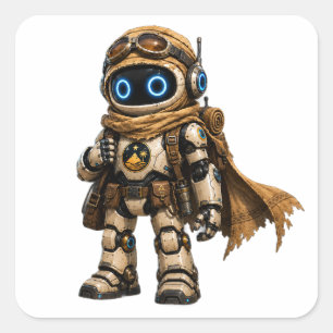 AIC Desert Travelers Robot Explorer Square Sticker