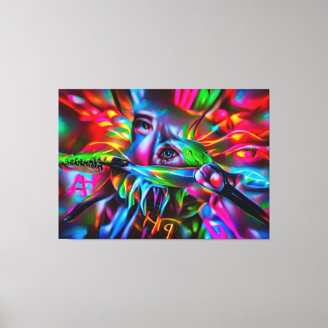 Aichmophobia:  Vivid Surreal Art Canvas Print (Front)