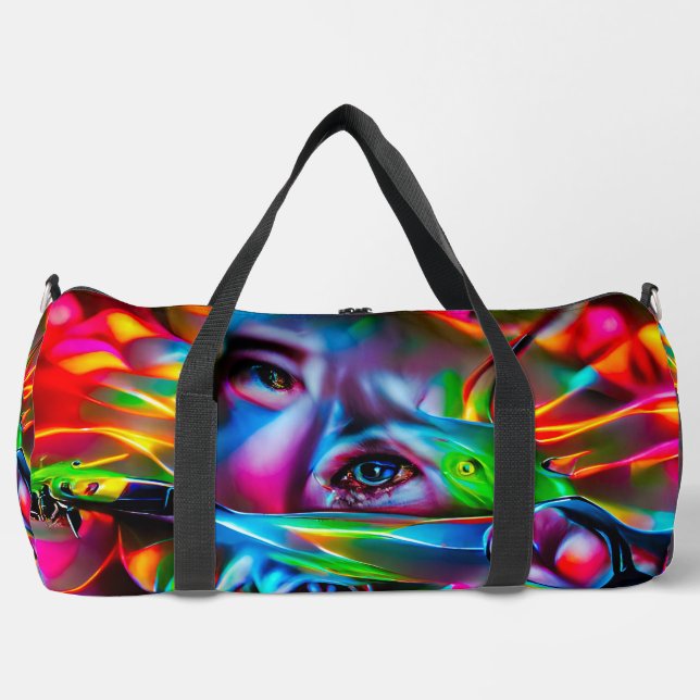 Aichmophobia:  Vivid Surreal Art Duffle Bag (Front)