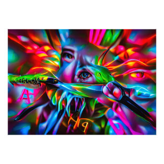 Aichmophobia:  Vivid Surreal Art Photo Print