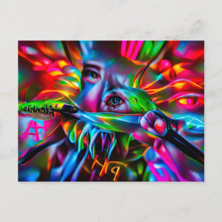 Aichmophobia:  Vivid Surreal Art Postcard