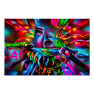 Aichmophobia:  Vivid Surreal Art Poster