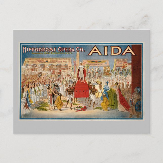 Aida opera vintage poster (1908) postcard (Front)