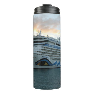 AIDAluna Cruise Ship in Road Town on Tortola Thermal Tumbler