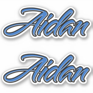 Aidan name blue sticker embroiderset