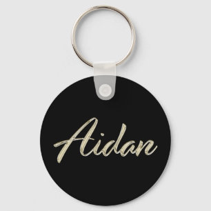 Aidan Name whitegold Button Schlüsselanhänger Key Ring