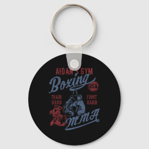 Aidan's Gym Boxing Mma Retro Design For The Name A Key Ring