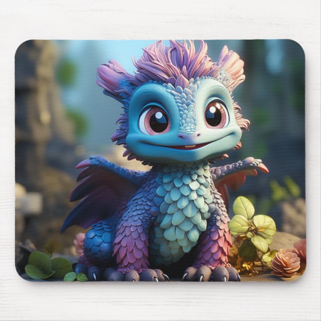 Aiden, a Whimsical Dragon Apron Mouse Pad (Front)