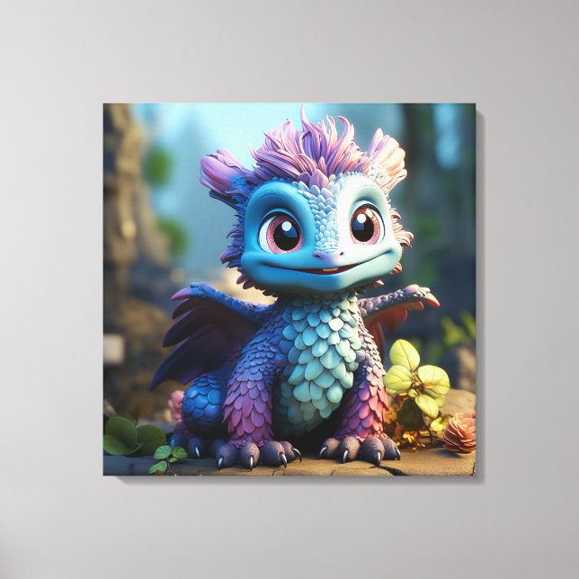 Aiden, a Whimsical Dragon  Canvas Print (Front)
