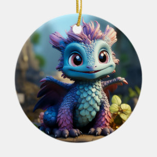 Aiden, a Whimsical Dragon Ceramic Tree Decoration