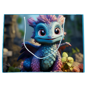 Aiden, a Whimsical Dragon Large Gift Bag