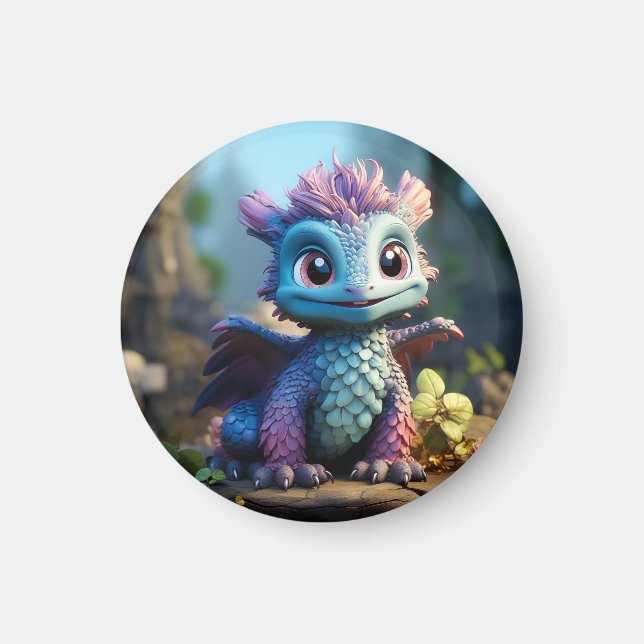 Aiden, a Whimsical Dragon  Magnet (Front)