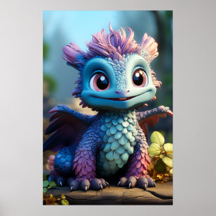 Aiden, a Whimsical Dragon Poster