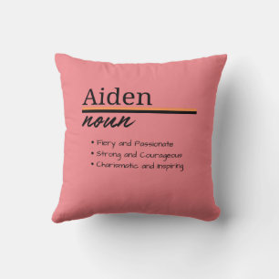 Aiden, Boy Personalised Name Definition Cushion