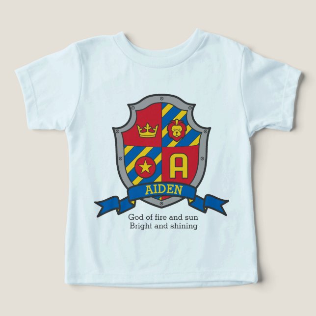 Aiden boys name & meaning knights shield (Design Front)