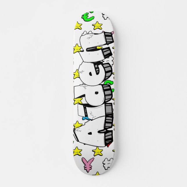 Aiden Graffiti Custom Personalised Skateboard (Front)