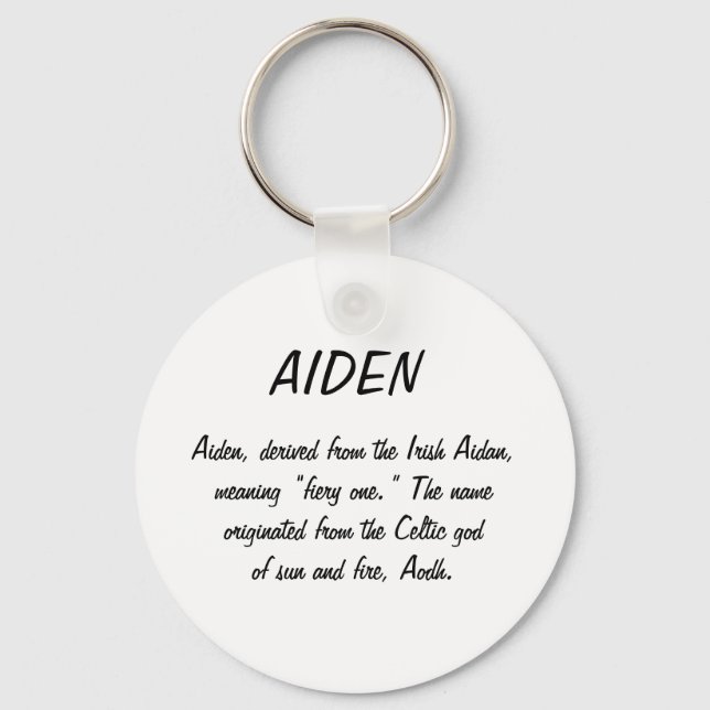 Aiden Name Meaning Key Ring (Front)