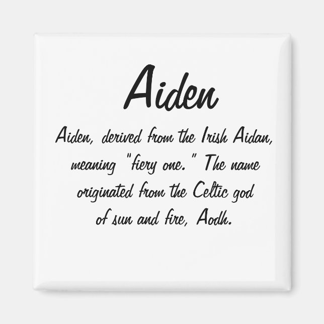 Aiden Name Meaning Magnet (Front)