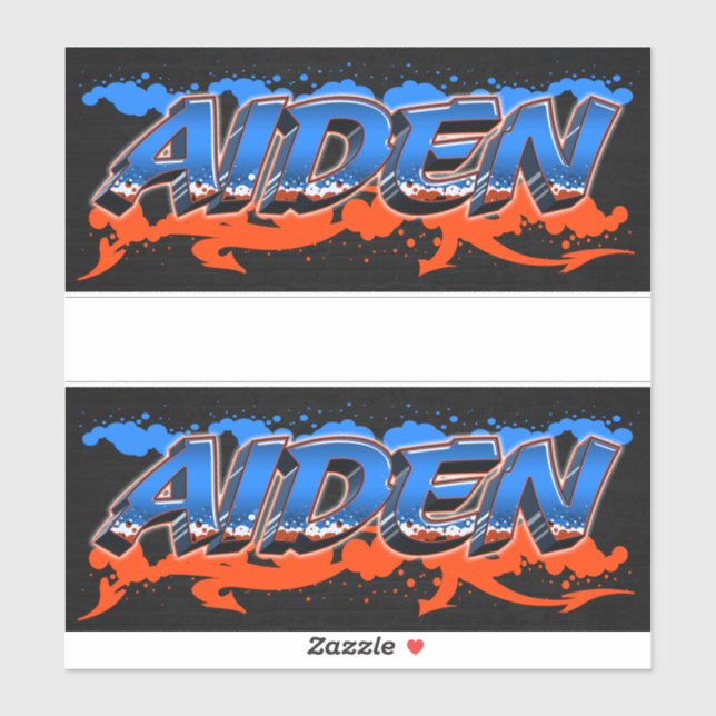 Aiden Vorname Name Graffiti Aufkleber Sticker (Sheet)