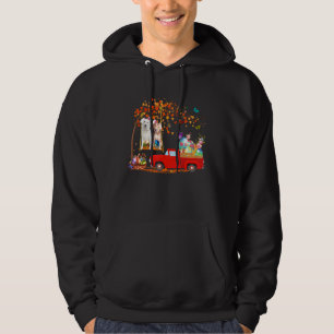 Aidi Wearing Bunny Ear Red Truck With Eggs Hoodie