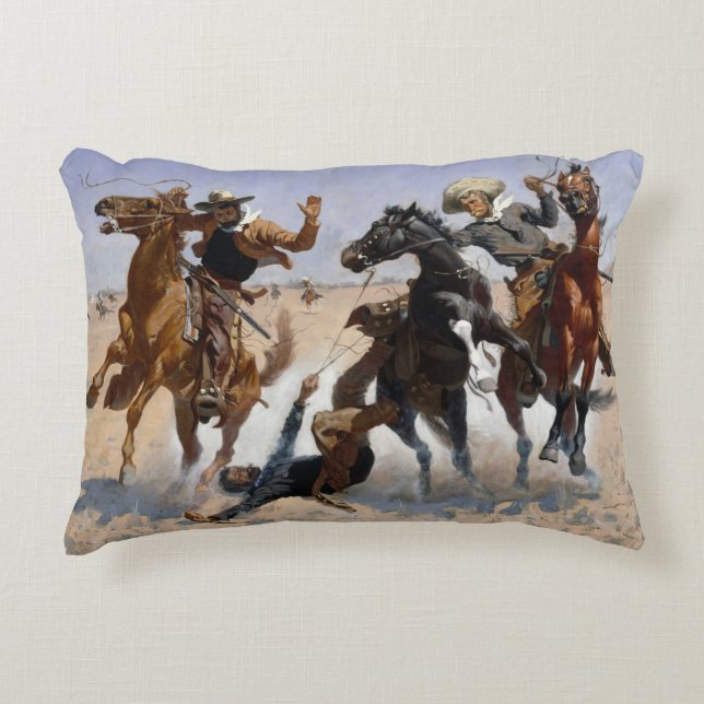 Aiding a Comrade Remington Fine Art Decorative Cushion (Front)