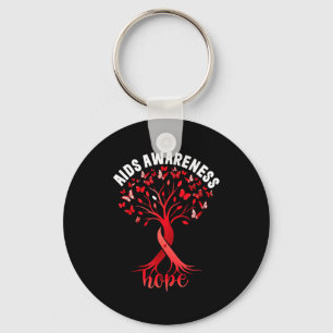 Aids_hiv Awareness World Aids Day Red Ribbon Hope  Key Ring