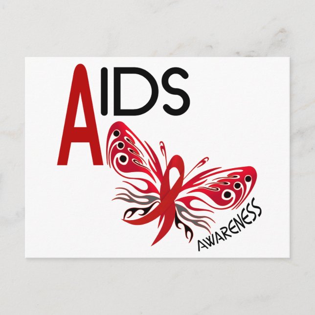 AIDS / HIV Butterfly 3 Awareness Postcard (Front)