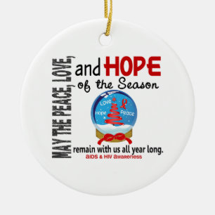 AIDS HIV Christmas 3 Snow Globe Ornaments