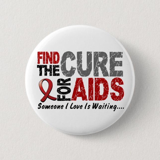 AIDS / HIV Find The Cure 1 6 Cm Round Badge (Front)