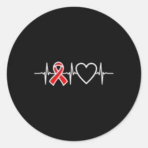 Aids Hiv Heart Disease Red Awareness Ribbon Heartb Classic Round Sticker