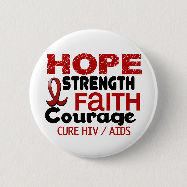 AIDS HIV HOPE 3 6 CM ROUND BADGE (Front)