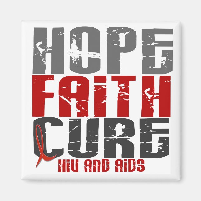 AIDS / HIV HOPE FAITH CURE MAGNET (Front)