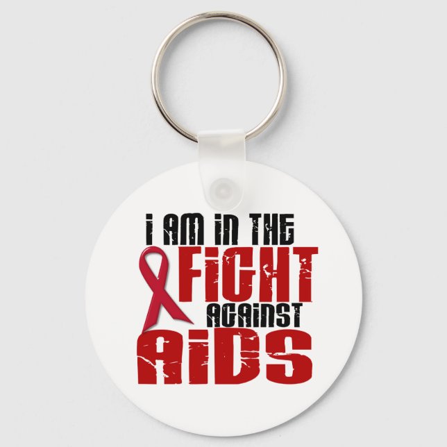 AIDS HIV In The Fight 1 Key Ring (Front)